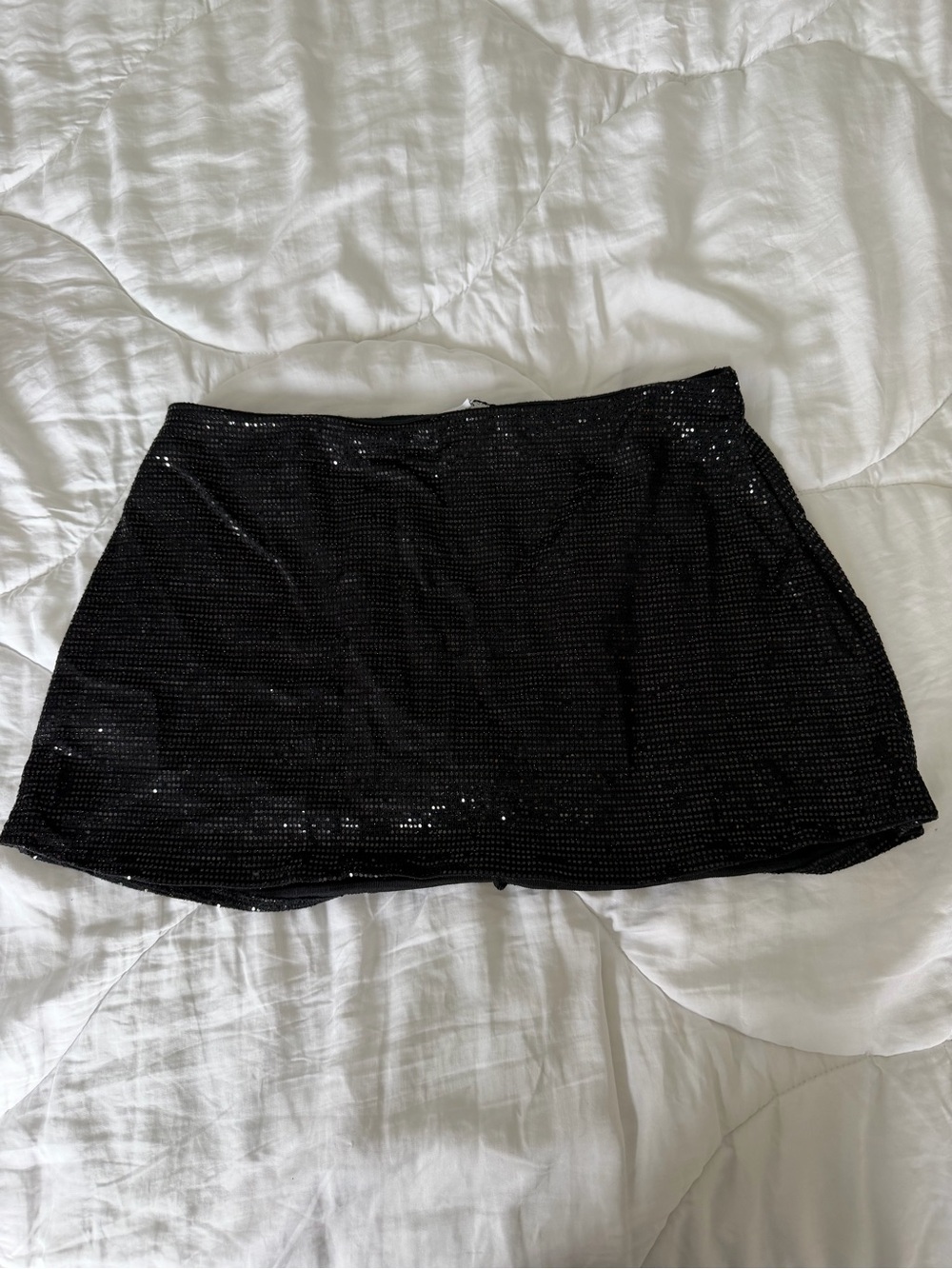 Olivaceous Black Sequin Mini Skirt